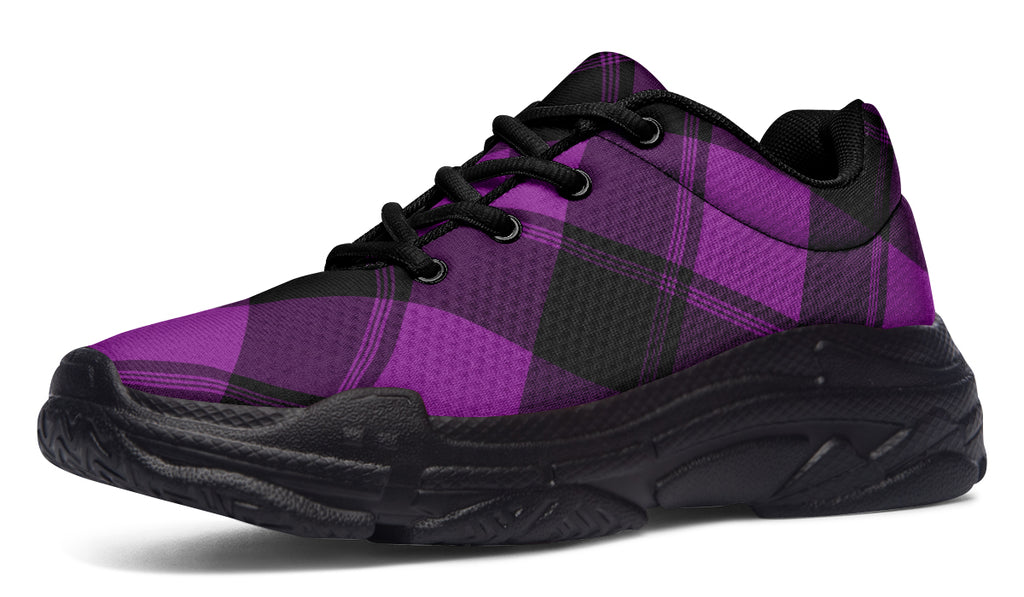 Purple Reign Plaid Chunky Sneakers