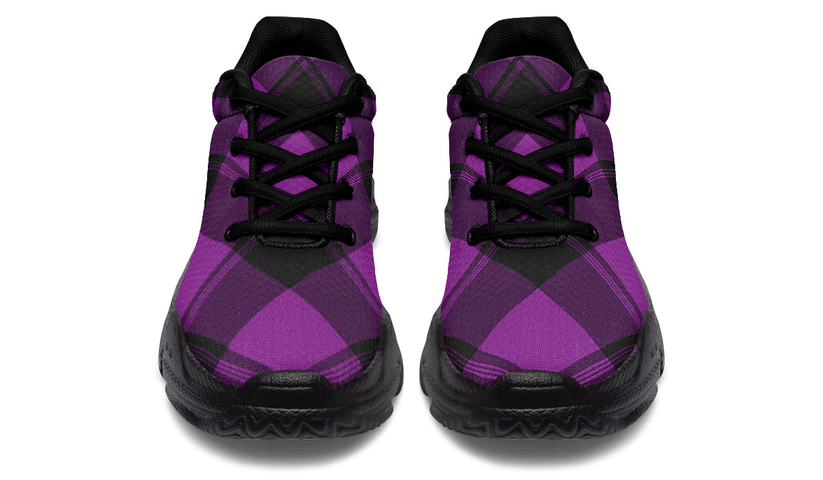 Purple Reign Plaid Chunky Sneakers