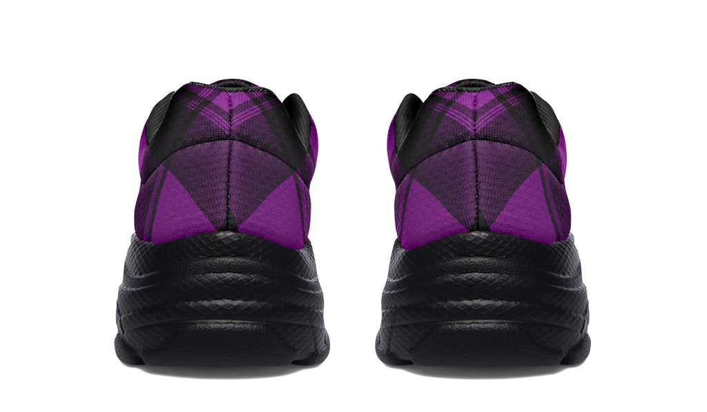 Purple Reign Plaid Chunky Sneakers