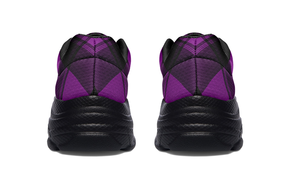 Purple Reign Plaid Chunky Sneakers