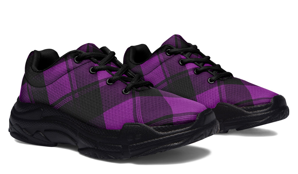 Purple Reign Plaid Chunky Sneakers