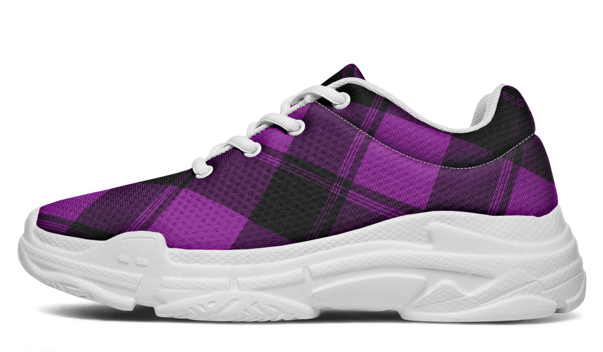 Purple Reign Plaid Chunky Sneakers