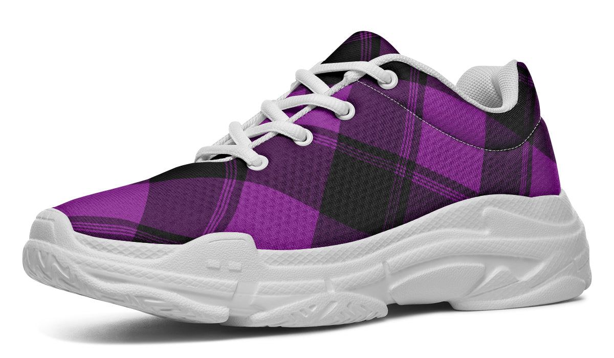 Purple Reign Plaid Chunky Sneakers