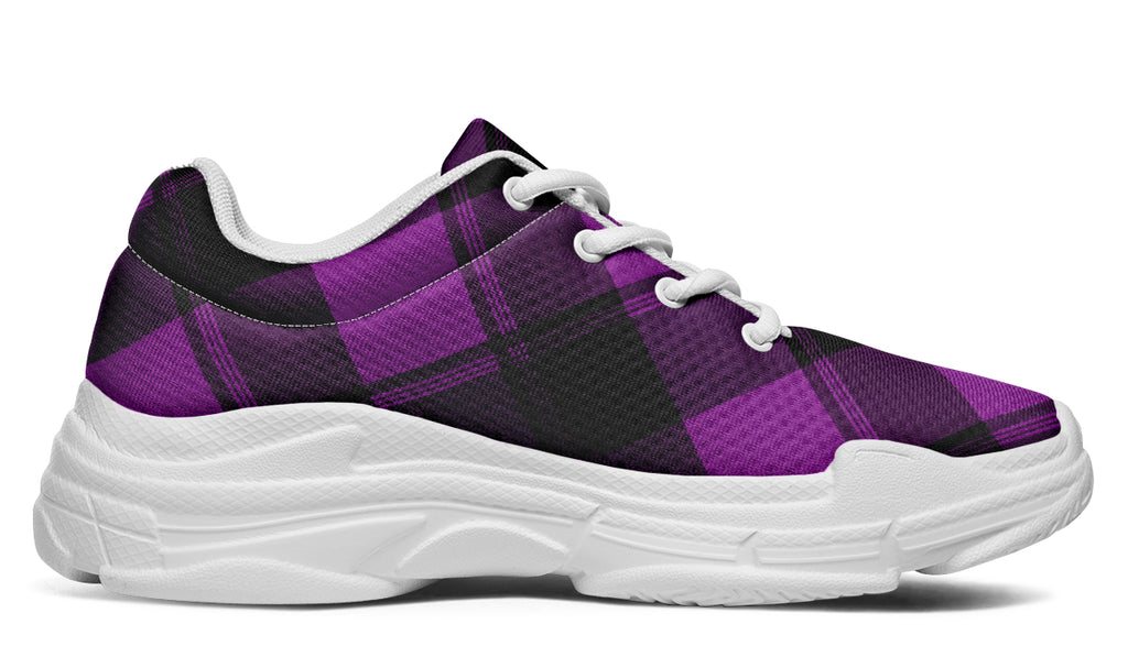 Purple Reign Plaid Chunky Sneakers