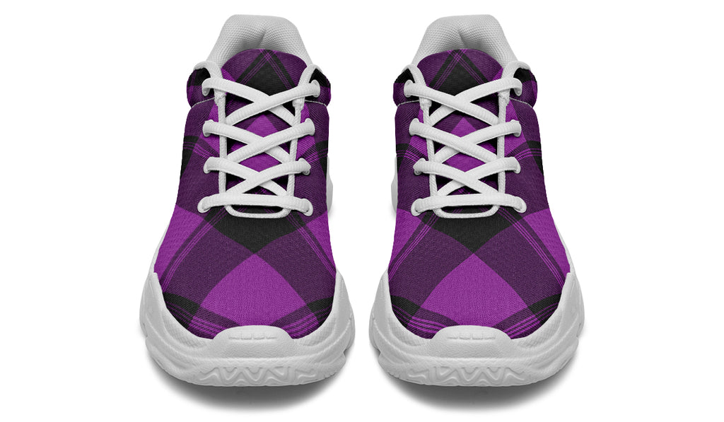 Purple Reign Plaid Chunky Sneakers