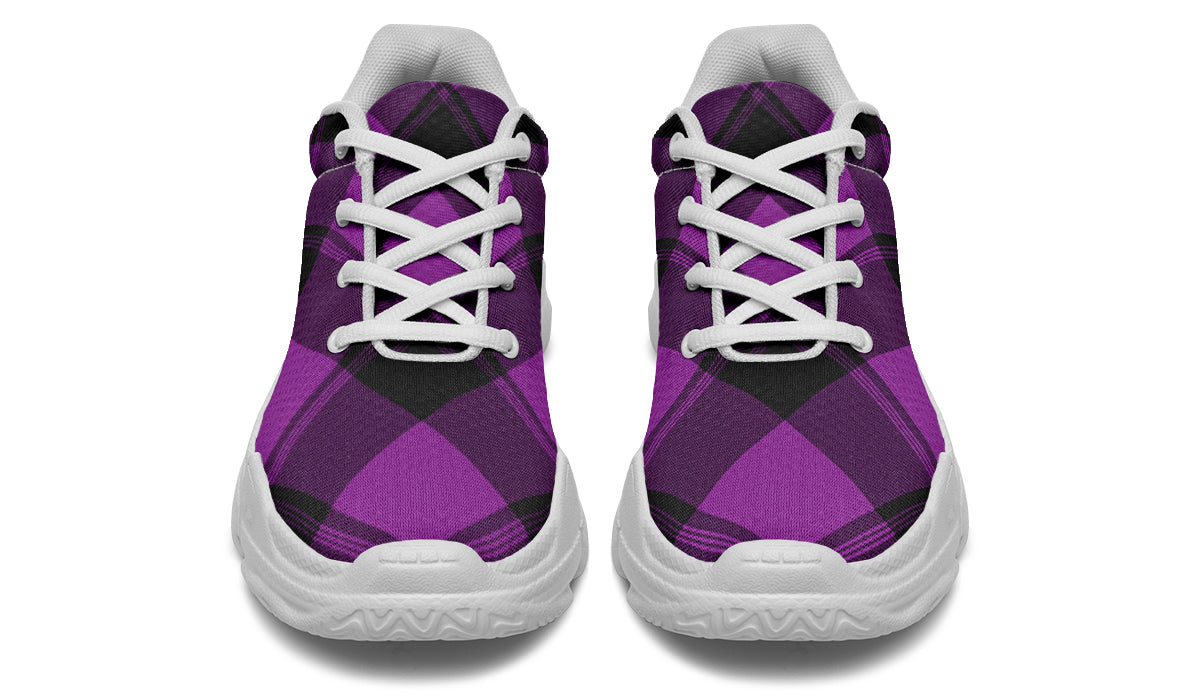 Purple Reign Plaid Chunky Sneakers