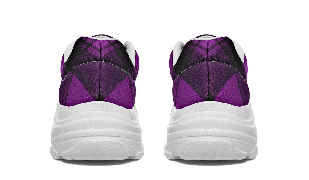 Purple Reign Plaid Chunky Sneakers
