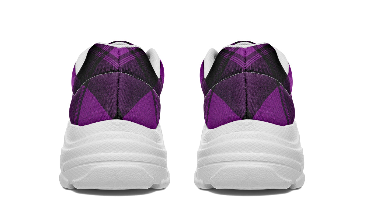 Purple Reign Plaid Chunky Sneakers