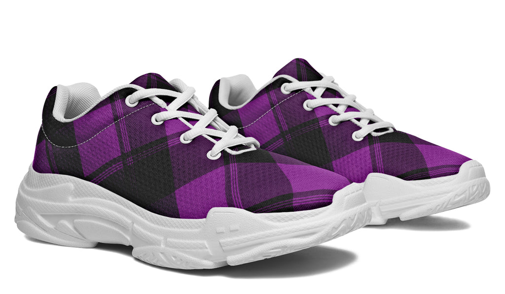 Purple Reign Plaid Chunky Sneakers