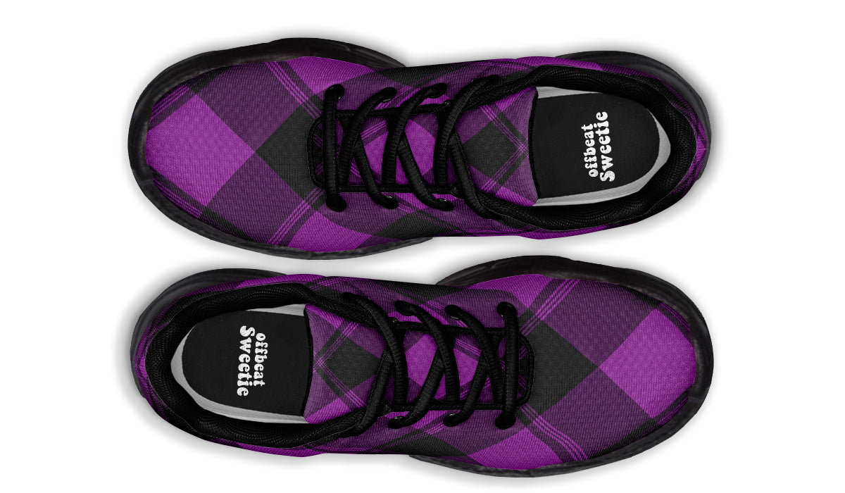 Purple Reign Plaid Chunky Sneakers