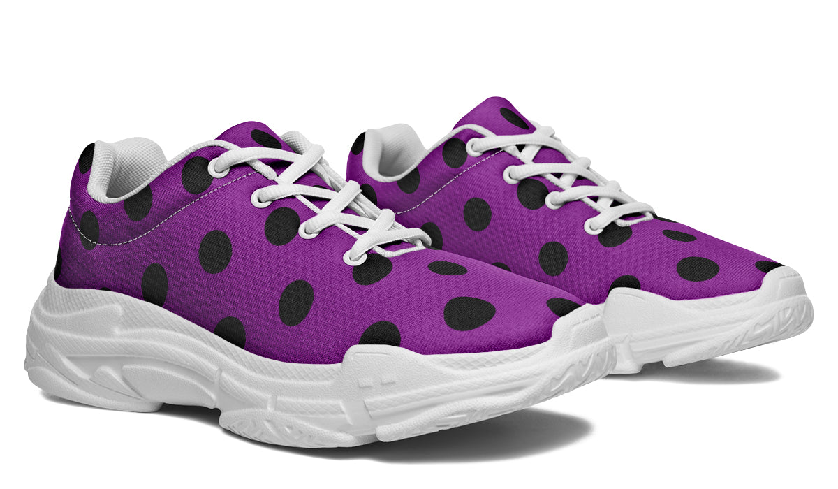 Purple Reign Polka Dot Chunky Sneakers