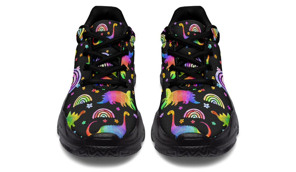 Rainbow Dinos Chunky Sneakers - Offbeat Sweetie