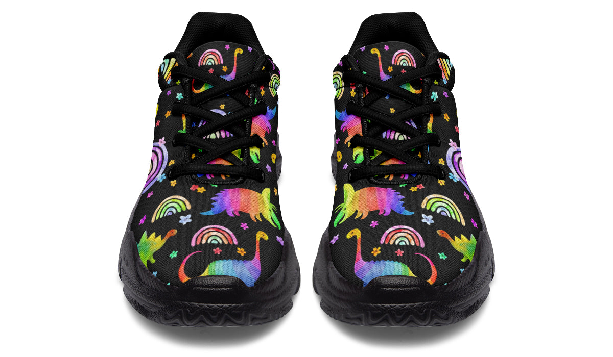 Rainbow Dinos Chunky Sneakers - Offbeat Sweetie