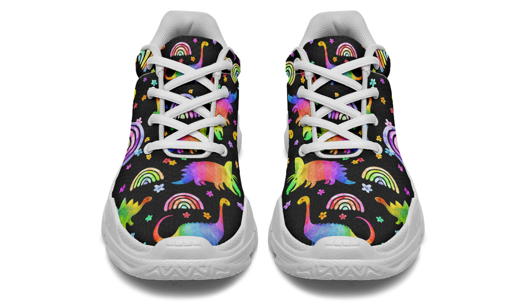 Rainbow Dinos Chunky Sneakers - Offbeat Sweetie