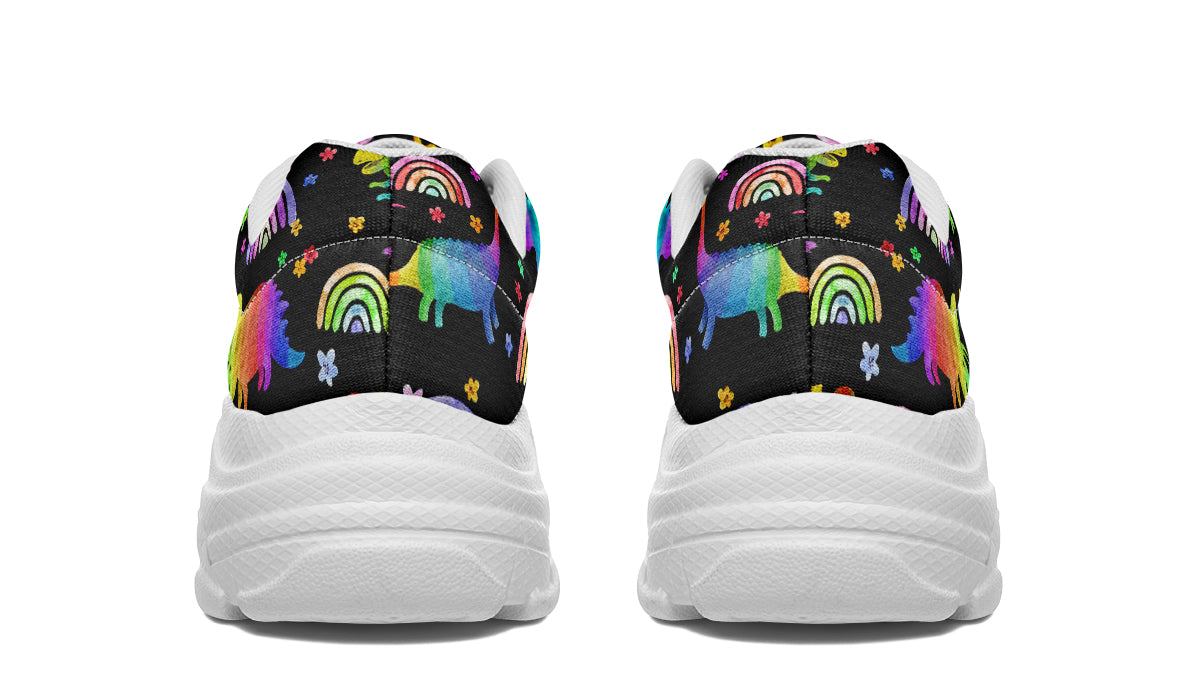 Rainbow Dinos Chunky Sneakers - Offbeat Sweetie