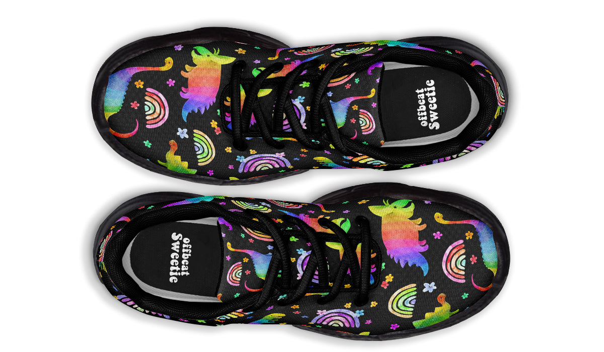 Rainbow Dinos Chunky Sneakers - Offbeat Sweetie