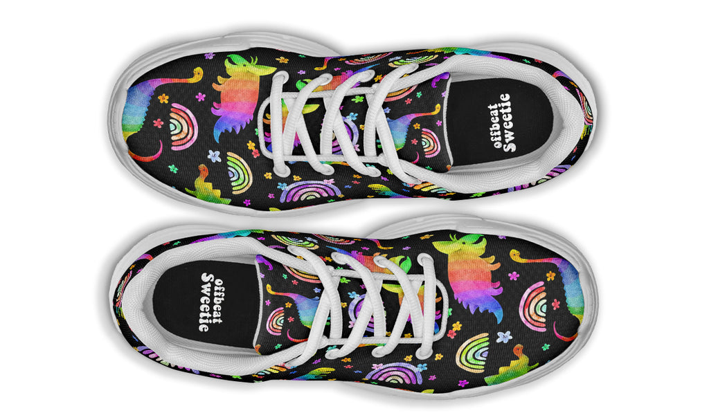 Rainbow Dinos Chunky Sneakers - Offbeat Sweetie