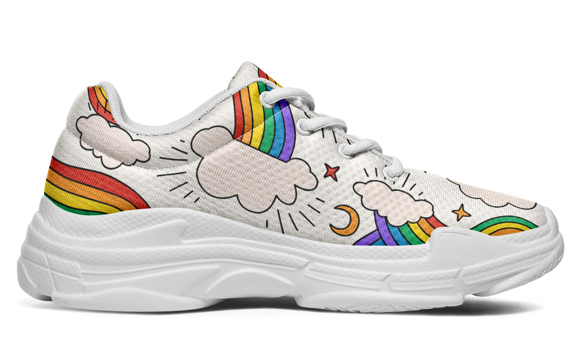 Rainbow Dreams Chunky Sneakers - Offbeat Sweetie