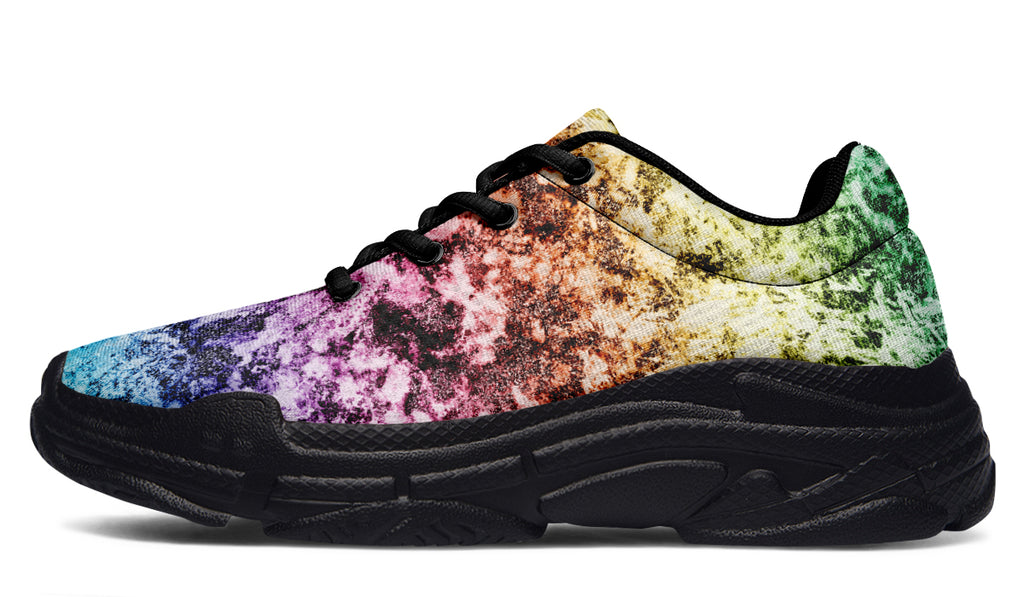 Rainbow Grunge Chunky Sneakers - Offbeat Sweetie