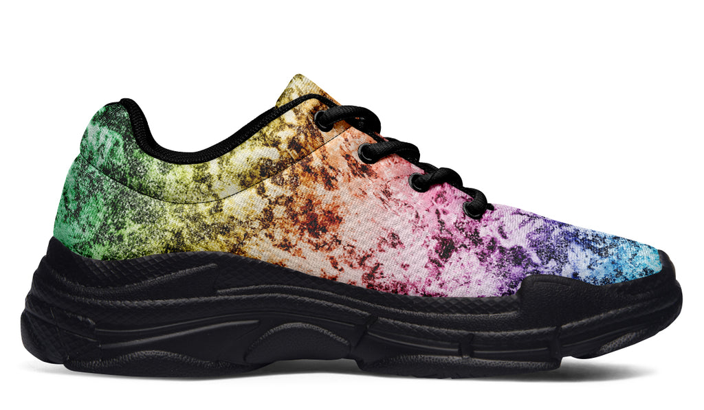 Rainbow Grunge Chunky Sneakers - Offbeat Sweetie