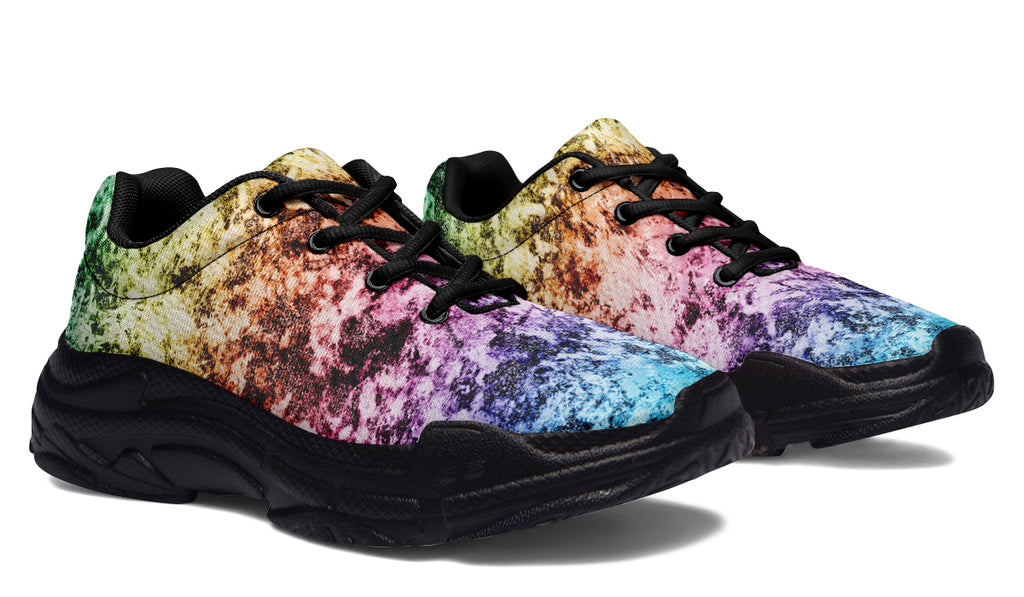 Rainbow Grunge Chunky Sneakers - Offbeat Sweetie