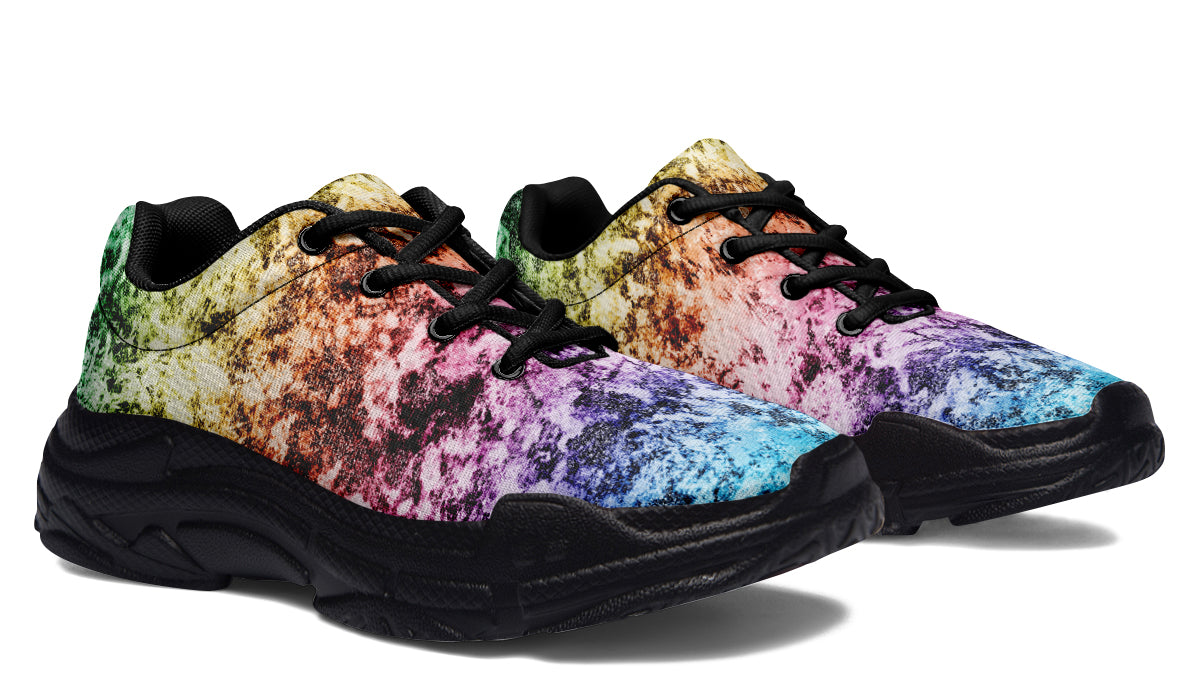Rainbow Grunge Chunky Sneakers - Offbeat Sweetie