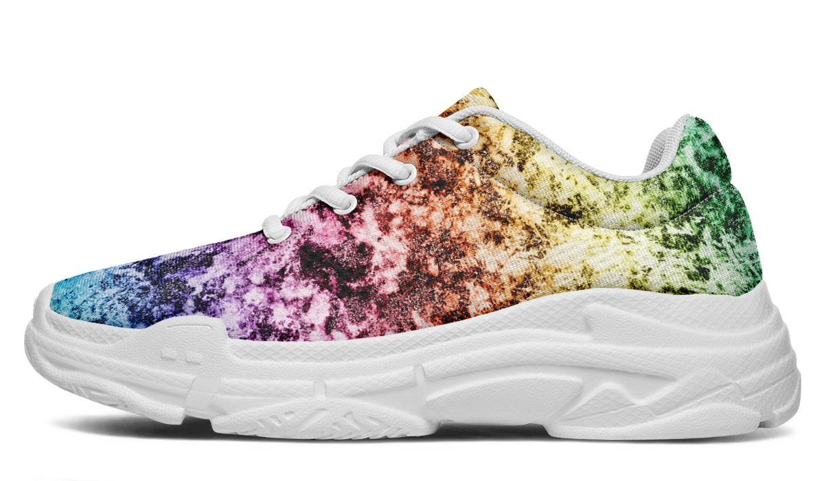 Rainbow Grunge Chunky Sneakers - Offbeat Sweetie