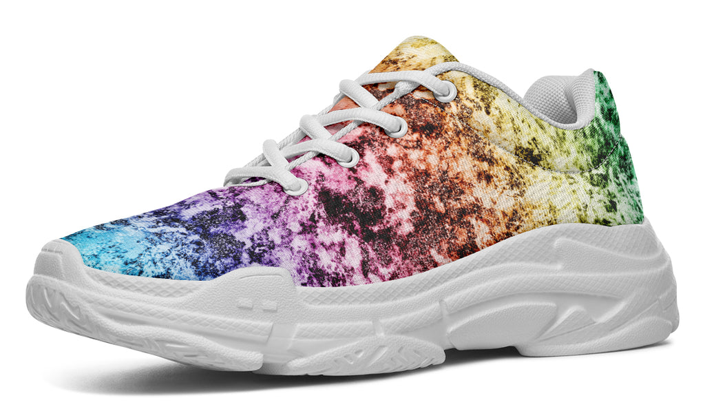 Rainbow Grunge Chunky Sneakers - Offbeat Sweetie