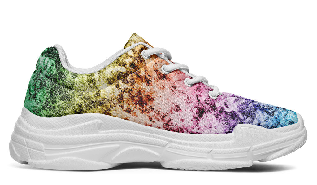 Rainbow Grunge Chunky Sneakers - Offbeat Sweetie