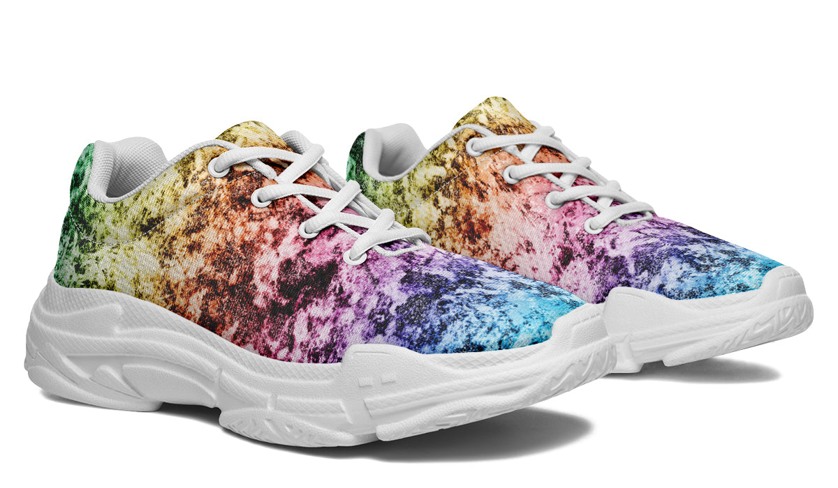 Rainbow Grunge Chunky Sneakers - Offbeat Sweetie