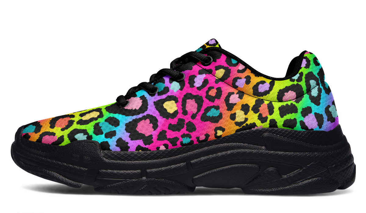 Rainbow Leopard Chunky Sneakers - Offbeat Sweetie
