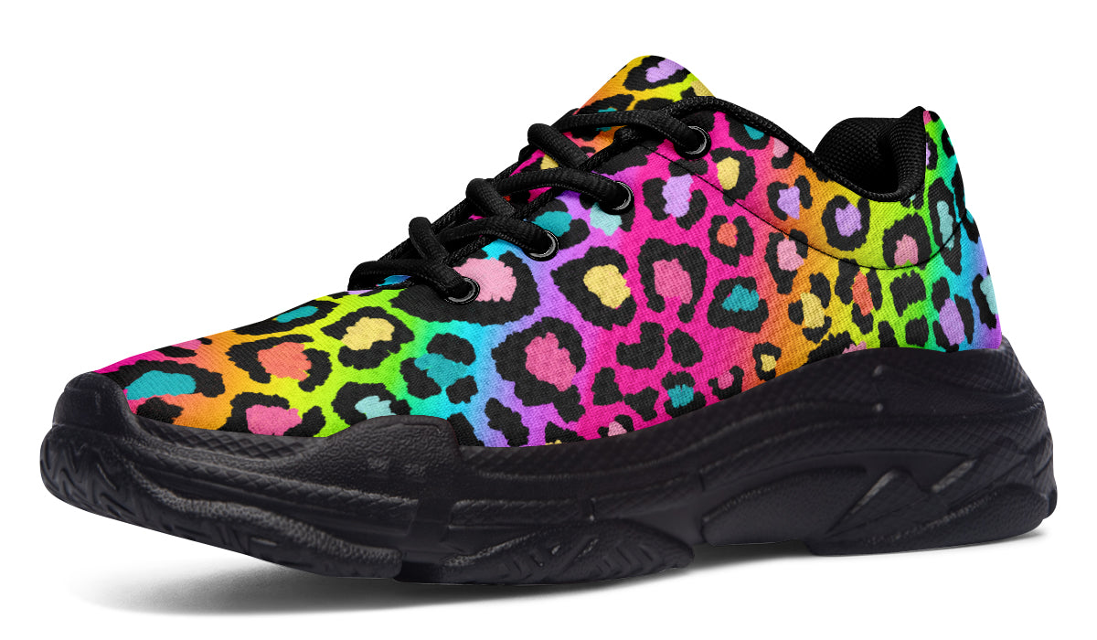 Rainbow Leopard Chunky Sneakers - Offbeat Sweetie
