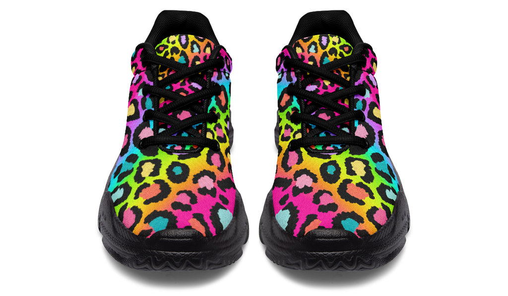 Rainbow Leopard Chunky Sneakers - Offbeat Sweetie