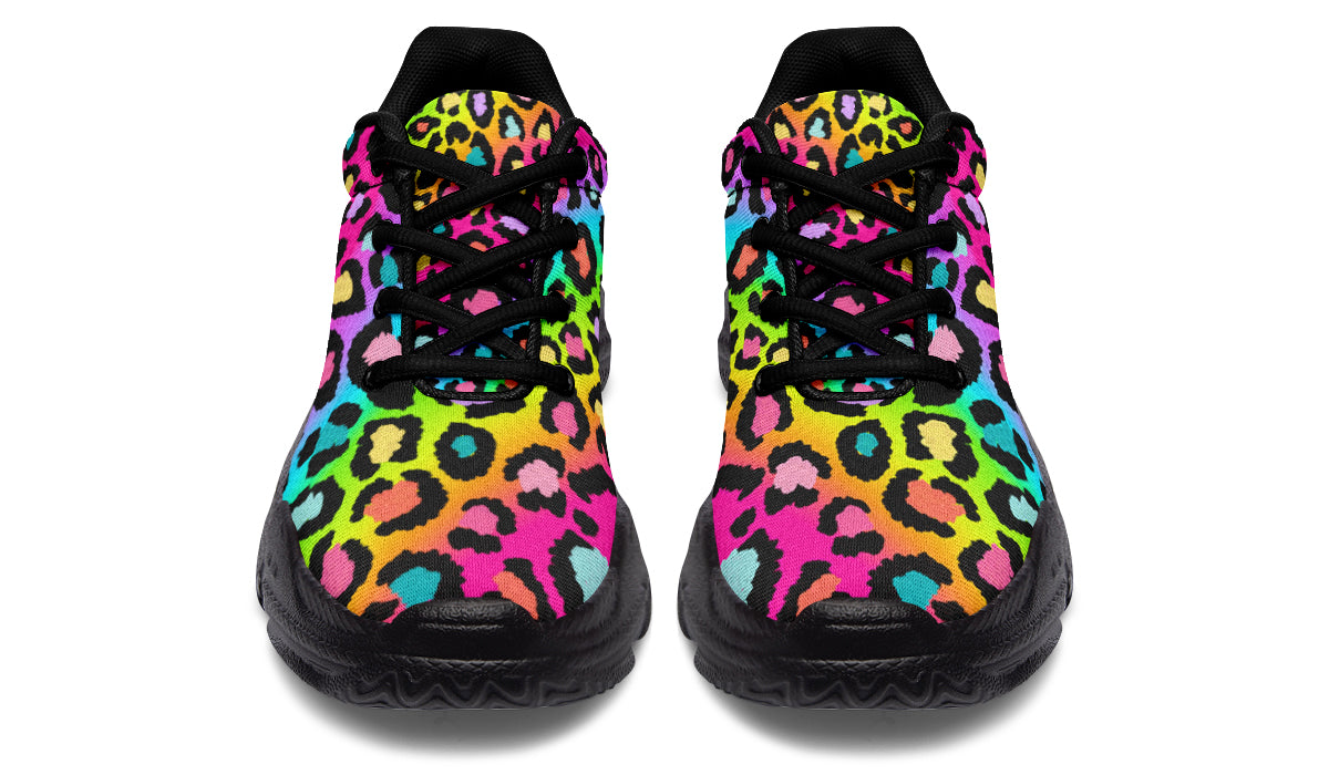 Rainbow Leopard Chunky Sneakers - Offbeat Sweetie