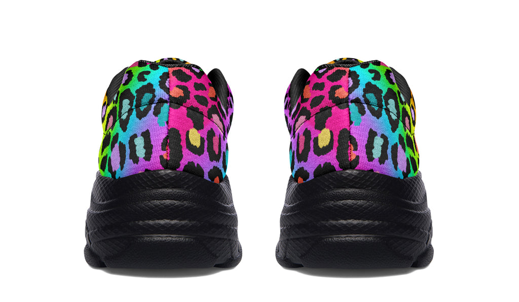 Rainbow Leopard Chunky Sneakers - Offbeat Sweetie