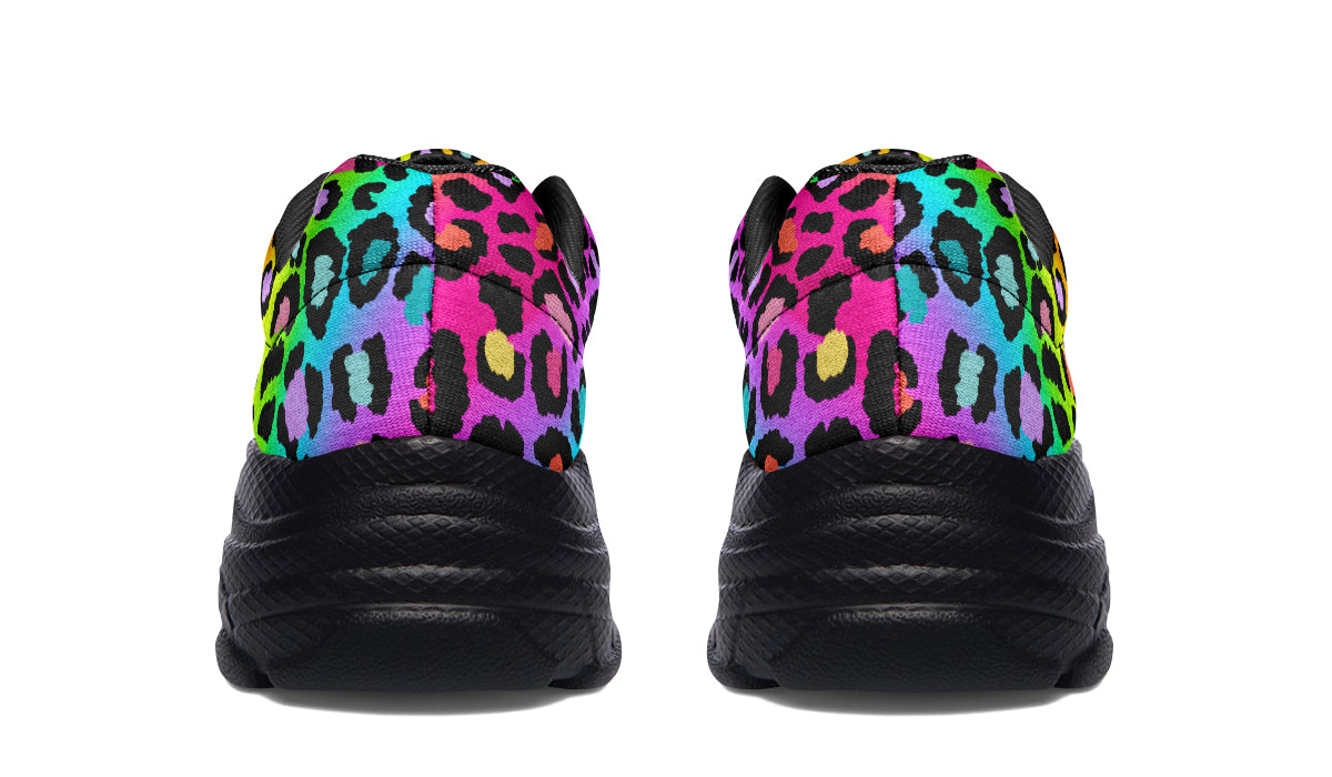 Rainbow Leopard Chunky Sneakers - Offbeat Sweetie