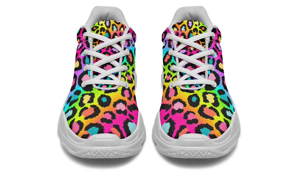 Rainbow Leopard Chunky Sneakers - Offbeat Sweetie