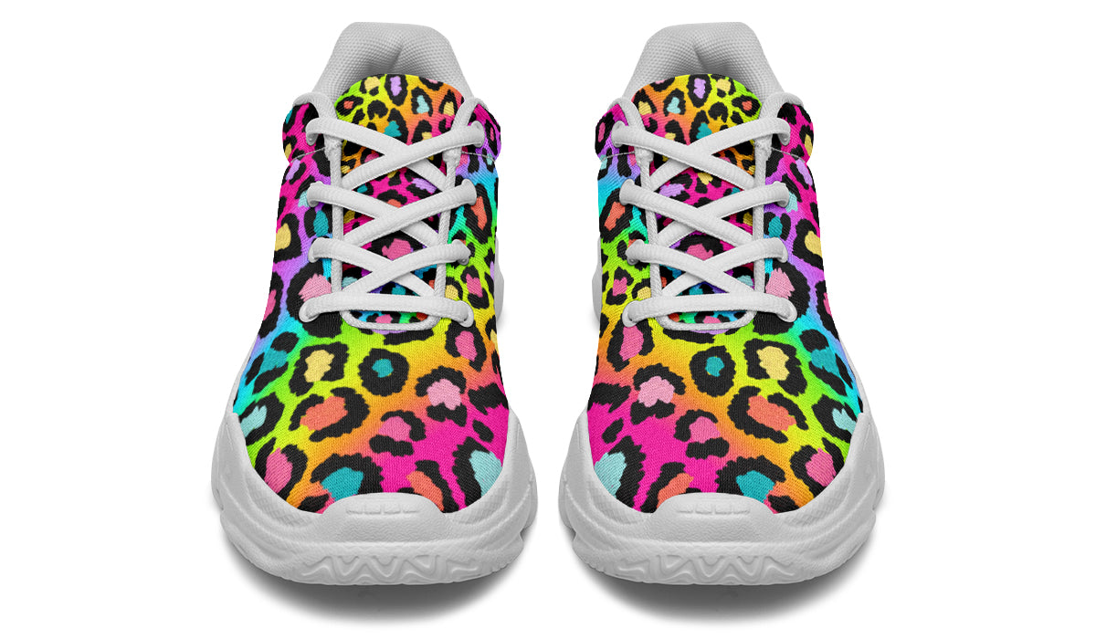 Rainbow Leopard Chunky Sneakers - Offbeat Sweetie