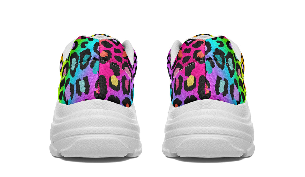 Rainbow Leopard Chunky Sneakers - Offbeat Sweetie