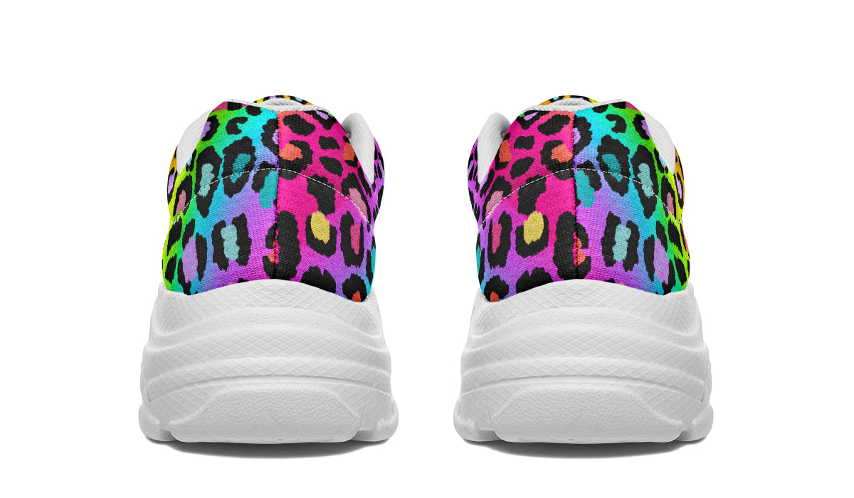 Rainbow Leopard Chunky Sneakers - Offbeat Sweetie