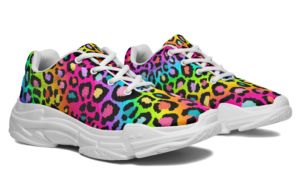Rainbow Leopard Chunky Sneakers - Offbeat Sweetie