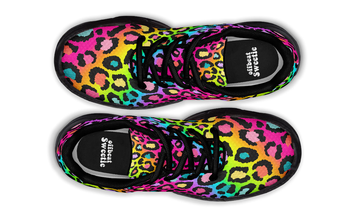 Rainbow Leopard Chunky Sneakers - Offbeat Sweetie