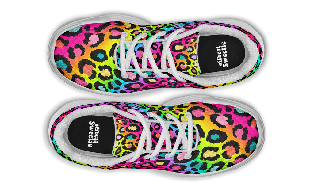 Rainbow Leopard Chunky Sneakers - Offbeat Sweetie