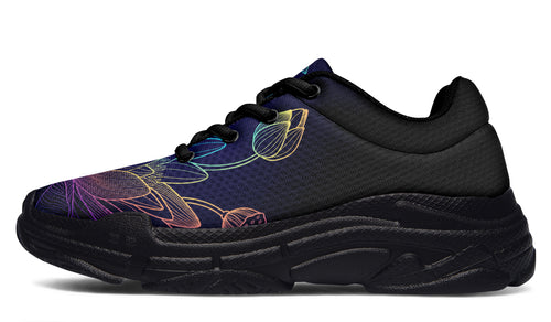 Rainbow Lotus Flowers Chunky Sneakers - Offbeat Sweetie