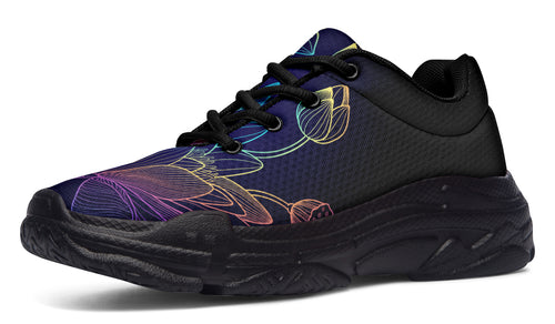 Rainbow Lotus Flowers Chunky Sneakers - Offbeat Sweetie