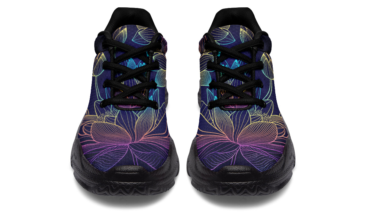 Rainbow Lotus Flowers Chunky Sneakers - Offbeat Sweetie