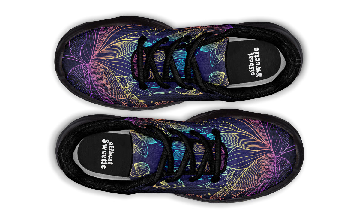 Rainbow Lotus Flowers Chunky Sneakers - Offbeat Sweetie