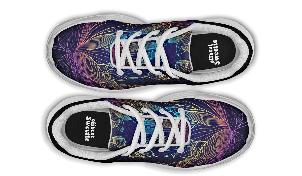 Rainbow Lotus Flowers Chunky Sneakers - Offbeat Sweetie