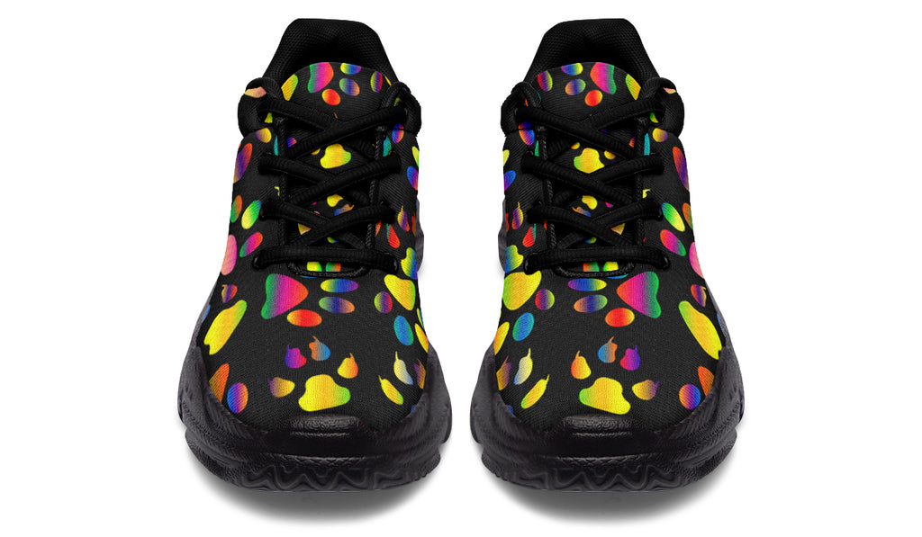 Rainbow Paw Prints Chunky Sneakers - Offbeat Sweetie