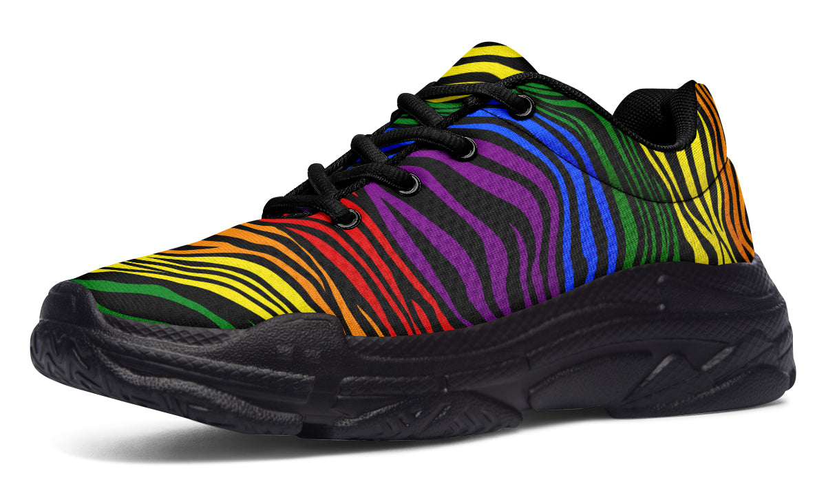 Rainbow Zebra Chunky Sneakers - Offbeat Sweetie